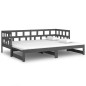 Dormeuse Estraibile Grigia Legno Massello di Pino 2x(90x190) cm Dormeuse Estraibile Grigia Legno Massello di Pino 2x(90x190) cm