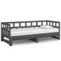 Dormeuse Estraibile Grigia Legno Massello di Pino 2x(90x190) cm Dormeuse Estraibile Grigia Legno Massello di Pino 2x(90x190) cm