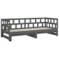 Dormeuse Estraibile Grigia Legno Massello di Pino 2x(90x190) cm Dormeuse Estraibile Grigia Legno Massello di Pino 2x(90x190) cm