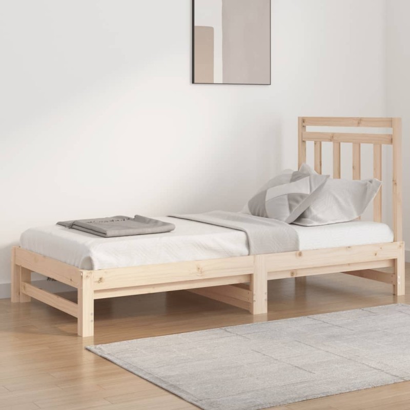 Dormeuse Estraibile 2x(90x190) cm Legno Massello di Pino Dormeuse Estraibile 2x(90x190) cm Legno Massello di Pino