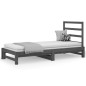Dormeuse Estraibile Grigia 2x(90x200) cm Legno Massello di Pino Dormeuse Estraibile Grigia 2x(90x200) cm Legno Massello di Pino