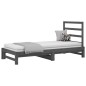 Dormeuse Estraibile Grigia 2x(90x200) cm Legno Massello di Pino Dormeuse Estraibile Grigia 2x(90x200) cm Legno Massello di Pino