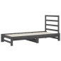 Dormeuse Estraibile Grigia 2x(90x200) cm Legno Massello di Pino Dormeuse Estraibile Grigia 2x(90x200) cm Legno Massello di Pino
