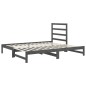 Dormeuse Estraibile Grigia 2x(90x200) cm Legno Massello di Pino Dormeuse Estraibile Grigia 2x(90x200) cm Legno Massello di Pino
