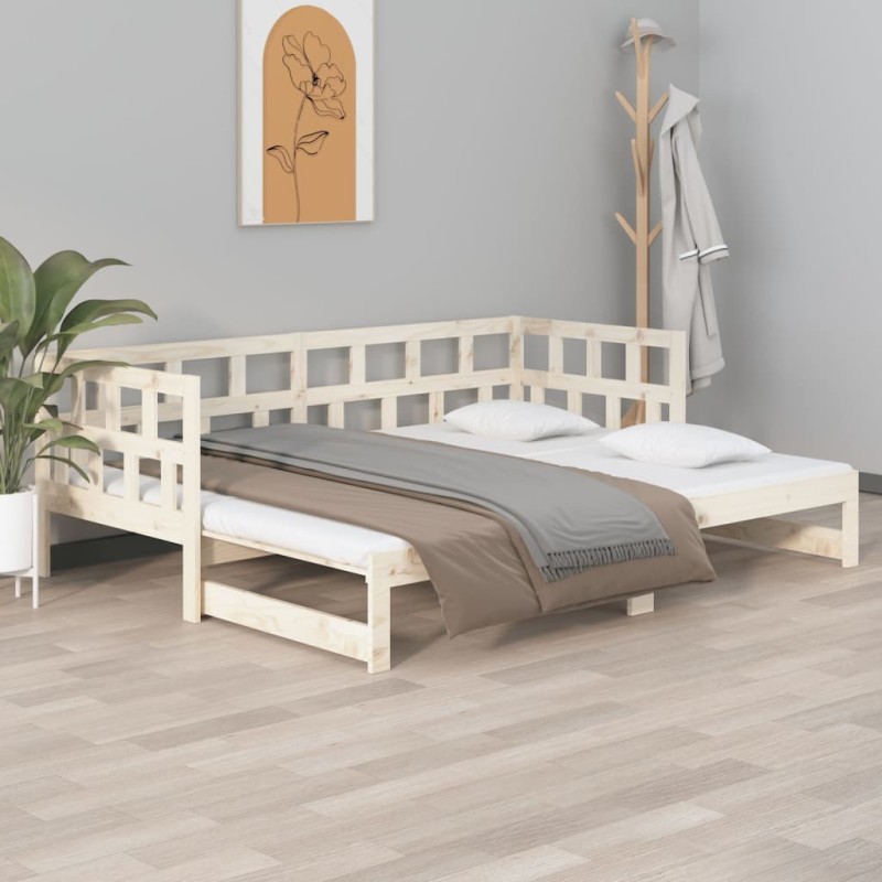 Dormeuse Estraibile in Legno Massello di Pino 2x(90x190) cm Dormeuse Estraibile in Legno Massello di Pino 2x(90x190) cm
