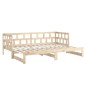 Dormeuse Estraibile in Legno Massello di Pino 2x(90x190) cm Dormeuse Estraibile in Legno Massello di Pino 2x(90x190) cm