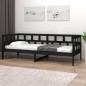 Dormeuse Nera in Legno Massello di Pino 80x200 cm Dormeuse Nera in Legno Massello di Pino 80x200 cm