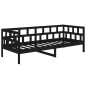 Dormeuse Nera in Legno Massello di Pino 80x200 cm Dormeuse Nera in Legno Massello di Pino 80x200 cm