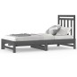Dormeuse Estraibile Grigia 2x(90x190) cm Legno Massello di Pino Dormeuse Estraibile Grigia 2x(90x190) cm Legno Massello di Pino
