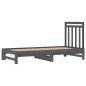 Dormeuse Estraibile Grigia 2x(90x190) cm Legno Massello di Pino Dormeuse Estraibile Grigia 2x(90x190) cm Legno Massello di Pino
