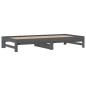 Dormeuse Estraibile Grigia 2x(90x190) cm Legno Massello di Pino Dormeuse Estraibile Grigia 2x(90x190) cm Legno Massello di Pino