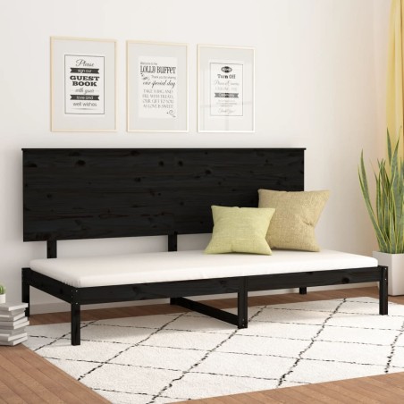 Dormeuse Nera 90x200 cm in Legno Massello di Pino