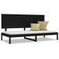 Dormeuse Nera 90x200 cm in Legno Massello di Pino