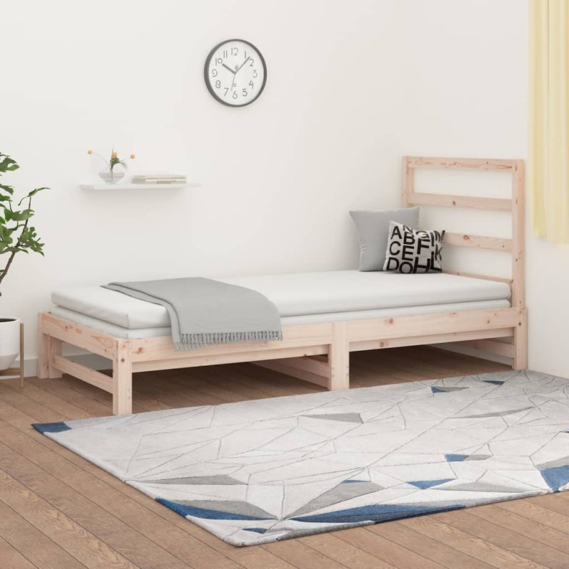 Dormeuse Estraibile 2x(90x200) cm Legno Massello di Pino Dormeuse Estraibile 2x(90x200) cm Legno Massello di Pino