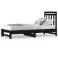 Dormeuse Estraibile Nera 2x(90x200) cm Legno Massello di Pino Dormeuse Estraibile Nera 2x(90x200) cm Legno Massello di Pino