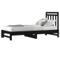 Dormeuse Estraibile Nera 2x(90x200) cm Legno Massello di Pino Dormeuse Estraibile Nera 2x(90x200) cm Legno Massello di Pino