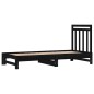 Dormeuse Estraibile Nera 2x(90x200) cm Legno Massello di Pino Dormeuse Estraibile Nera 2x(90x200) cm Legno Massello di Pino