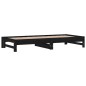 Dormeuse Estraibile Nera 2x(90x200) cm Legno Massello di Pino Dormeuse Estraibile Nera 2x(90x200) cm Legno Massello di Pino
