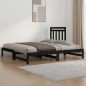Dormeuse Estraibile Nera 2x(90x200) cm Legno Massello di Pino Dormeuse Estraibile Nera 2x(90x200) cm Legno Massello di Pino
