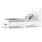 Dormeuse Estraibile Bianca 2x(90x190) cm Legno Massello di Pino