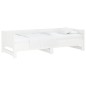 Dormeuse Estraibile Bianca Legno Massello di Pino 2x(80x200) cm Dormeuse Estraibile Bianca Legno Massello di Pino 2x(80x200) cm