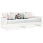 Dormeuse Estraibile Bianca Legno Massello di Pino 2x(80x200) cm Dormeuse Estraibile Bianca Legno Massello di Pino 2x(80x200) cm