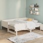 Dormeuse Estraibile Bianca Legno Massello di Pino 2x(80x200) cm Dormeuse Estraibile Bianca Legno Massello di Pino 2x(80x200) cm