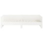 Dormeuse Estraibile Bianca Legno Massello di Pino 2x(80x200) cm Dormeuse Estraibile Bianca Legno Massello di Pino 2x(80x200) cm