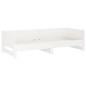 Dormeuse Estraibile Bianca Legno Massello di Pino 2x(80x200) cm Dormeuse Estraibile Bianca Legno Massello di Pino 2x(80x200) cm
