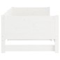 Dormeuse Estraibile Bianca Legno Massello di Pino 2x(80x200) cm Dormeuse Estraibile Bianca Legno Massello di Pino 2x(80x200) cm