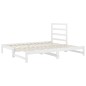 Dormeuse Estraibile Bianca 2x(90x200) cm Legno Massello di Pino Dormeuse Estraibile Bianca 2x(90x200) cm Legno Massello di Pino
