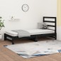 Dormeuse Estraibile Nera 2x(90x190) cm Legno Massello di Pino Dormeuse Estraibile Nera 2x(90x190) cm Legno Massello di Pino