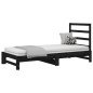 Dormeuse Estraibile Nera 2x(90x190) cm Legno Massello di Pino Dormeuse Estraibile Nera 2x(90x190) cm Legno Massello di Pino