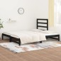 Dormeuse Estraibile Nera 2x(90x190) cm Legno Massello di Pino Dormeuse Estraibile Nera 2x(90x190) cm Legno Massello di Pino