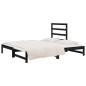 Dormeuse Estraibile Nera 2x(90x190) cm Legno Massello di Pino Dormeuse Estraibile Nera 2x(90x190) cm Legno Massello di Pino