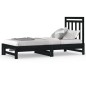 Dormeuse Estraibile Nera 2x(90x190) cm Legno Massello di Pino Dormeuse Estraibile Nera 2x(90x190) cm Legno Massello di Pino