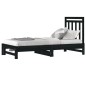 Dormeuse Estraibile Nera 2x(90x190) cm Legno Massello di Pino Dormeuse Estraibile Nera 2x(90x190) cm Legno Massello di Pino