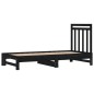 Dormeuse Estraibile Nera 2x(90x190) cm Legno Massello di Pino Dormeuse Estraibile Nera 2x(90x190) cm Legno Massello di Pino