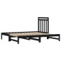 Dormeuse Estraibile Nera 2x(90x190) cm Legno Massello di Pino Dormeuse Estraibile Nera 2x(90x190) cm Legno Massello di Pino