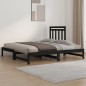 Dormeuse Estraibile Nera 2x(90x190) cm Legno Massello di Pino Dormeuse Estraibile Nera 2x(90x190) cm Legno Massello di Pino