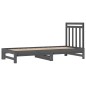 Dormeuse Estraibile Grigia 2x(90x200) cm Legno Massello di Pino Dormeuse Estraibile Grigia 2x(90x200) cm Legno Massello di Pino