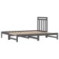 Dormeuse Estraibile Grigia 2x(90x200) cm Legno Massello di Pino Dormeuse Estraibile Grigia 2x(90x200) cm Legno Massello di Pino