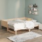 Dormeuse Estraibile in Legno Massello di Pino 2x(90x200) cm Dormeuse Estraibile in Legno Massello di Pino 2x(90x200) cm