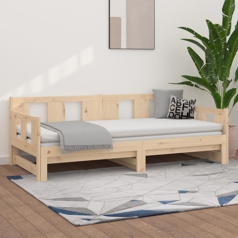 Dormeuse Estraibile in Legno Massello di Pino 2x(90x200) cm Dormeuse Estraibile in Legno Massello di Pino 2x(90x200) cm