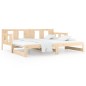 Dormeuse Estraibile in Legno Massello di Pino 2x(90x200) cm Dormeuse Estraibile in Legno Massello di Pino 2x(90x200) cm