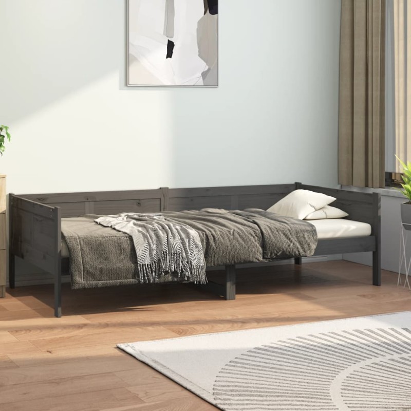 Dormeuse in Legno Massello di Pino Grigio 90x190 cm Dormeuse in Legno Massello di Pino Grigio 90x190 cm