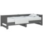 Dormeuse Estraibile Grigia Legno Massello di Pino 2x(90x190) cm Dormeuse Estraibile Grigia Legno Massello di Pino 2x(90x190) cm