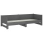 Dormeuse Estraibile Grigia Legno Massello di Pino 2x(90x190) cm Dormeuse Estraibile Grigia Legno Massello di Pino 2x(90x190) cm