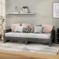 Dormeuse Estraibile Grigia Legno Massello di Pino 2x(90x200) cm