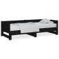 Dormeuse Estraibile Nera in Legno Massello di Pino 2x(90x200)cm Dormeuse Estraibile Nera in Legno Massello di Pino 2x(90x200)cm